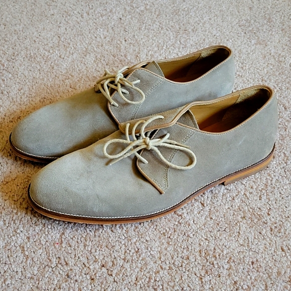 Bobbies Suede Derby Shoes in Light Gray Size 43 - Picture 1 of 5